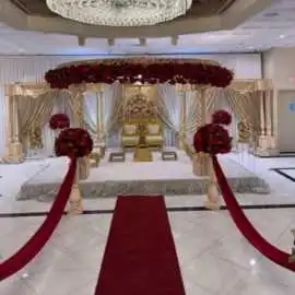 Modern Crystal Mandap Décor in NYC for Royal Weddi, New Hyde Park