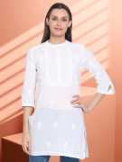 Timeless White Chikankari Kurti for Women - Shop N, Rp 1,499