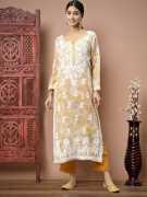 Floral Chikankari Kurta for Women - Explore Now!, ₹ 2,599