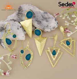 Unique Blue Druzy Earrings Set , ps 150
