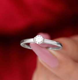 Certified Minimal Lab Grown Diamond Solitaire Ring, $ 579
