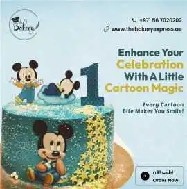 Wonderful Cartoon Characters Birthday Cake for Kid, Dubai