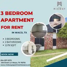 3 bhk apartments for rent in waco, tx, Waco