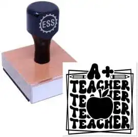 A Plus Teacher Favor Tag Rubber Stamp, Richmond