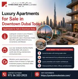 Luxury Apartments for Sale in Downtown Dubai Today, Dubai