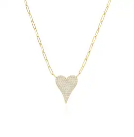 Elegant Heart Paperclip Necklace - Alev Jewelry, $ 910