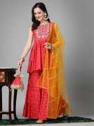 Chic Short Kurti With Sharara: Elevate Your Ethnic, ₹ 1,258