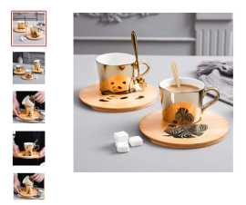 Cartoon Animal Ceramic Cup And Saucer Set: Buy Now, $ 28
