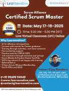 Certified Scrum Master (CSM) Certification  | May 17-18, 2025 (Live Virtual Classroom) |  Learnovative