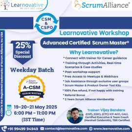  Advanced Certified Scrum Master (A-CSM) Training | 19th – 21st May 2025 | Learnovative