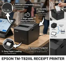 Epson TM-T82IIIL Ethernet Receipt Printer with PSU, $ 309