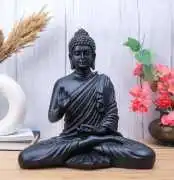 Shop 14 Inch Black Buddha Statue for Modern Home D, ₹ 2,199