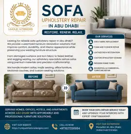 Expert Sofa Upholstery Repair in Abu Dhabi, d.ed 0