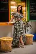 Buy Black Cotton Floral Ruffle Co-ord Sets Online , ₹ 5,100