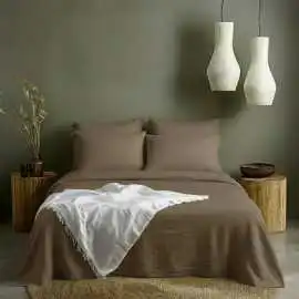 Linen Bedsheet Collection in Choco Brown, Rp 7,550