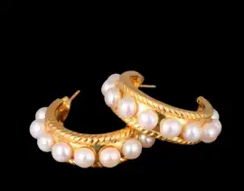Gemstone Gold Vermeil Leaf Earrings, Dallas