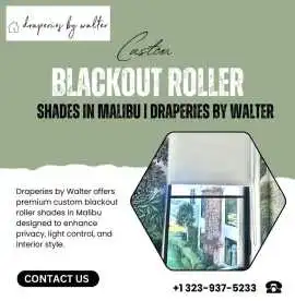 Custom Blackout Roller Shades in Malibu , ps 40