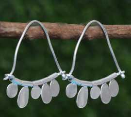 925 Sterling Silver Chain Hoop Earring , Jaipur