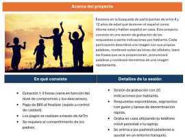 Children Voice Recording (Spanish), $ 80, Los Angeles