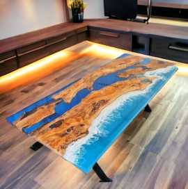 Transform Home with Woodensure Epoxy Dining Table, $ 97,500