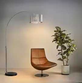 Trina Table Lamp – Pecan Wood, Brushed Nickel	, Los Angeles