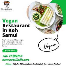 Delicious Vegan Food in Koh Samui at Noori India, Surat Thani