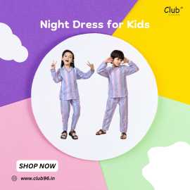 Buy Comfy Night Dress for Kids – Cute Designs, Gre, ₹ 1,199