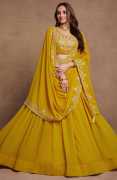 Yellow Lehengas for Haldi, Weddings, and Festivals, $ 65