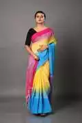 Blue-Yellow-Red Cotton Saree (Price: RS. 1500.00), Kolkata