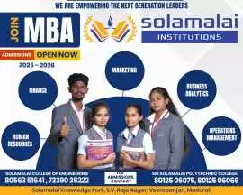 Admissions Open – MBA at Solamalai College of Engg, Madurai