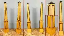 Pair Grand Tour Obelisks Italian Satinwood Ebonize, $ 1,280