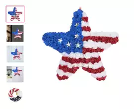 Get this American Flag Wreath For Independence Day, $ 18