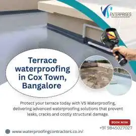 Terrace waterproofing in Cox Town, Bangalore , Bengaluru