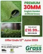 Premium 30MM English Garden Artificial Grass , £ 11