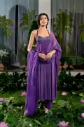 PURPLE CREPE ATHMIKA ANARKALI SET, ₹ 17,390