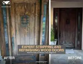 Stripping and refinishing wood doors, San Diego