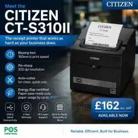Citizen CT-S310II Receipt Printer for Fast POS Pri, £ 162
