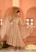 MULTICOLOR CHIFFON SEESH MAHAL ANARKALI SET, ₹ 17,390