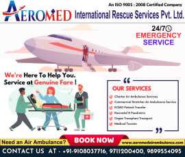 Aeromed air ambulance service in Delhi - Low Cost, Delhi