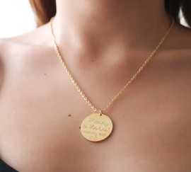Personalized Round Message Necklace, Los Angeles