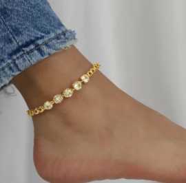 Women's CZ Stone Ankle Bracelet, $ 20