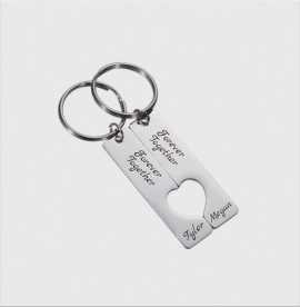 Customize Message Engraved Keychains, heart matchi, $ 13