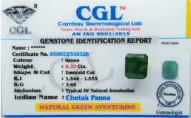 Green Aventurine Gemstone Emerald Cut- 6.20 carats, Los Angeles