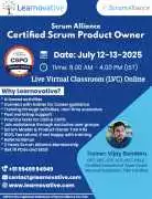 CSPO Certification | 12-13 July 2025 | Live Online (LVC) | Learnovative