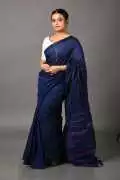 Dark-Blue Handmade Cotton Saree, Rp 1,500