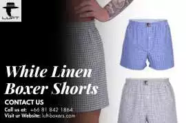 White Linen Boxer Shorts