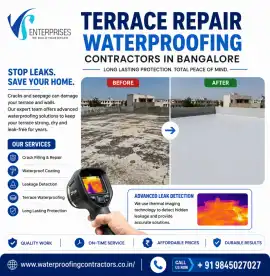 Terrace repair waterproofing contractors in Bangal, Bengaluru