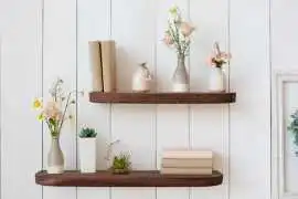 Long Floating Shelves in Mahogany for Elegant Wall, $ 0