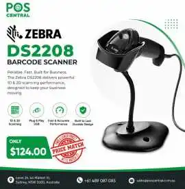 Zebra DS2208 2D Barcode Scanner Kit Black, $ 124
