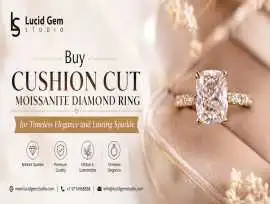Buy Cushion Cut Moissanite Diamond Ring for Timele, ps 272